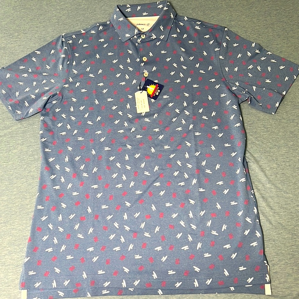 Mens Johnnie O JO Flag Printed Polo Medium NWT